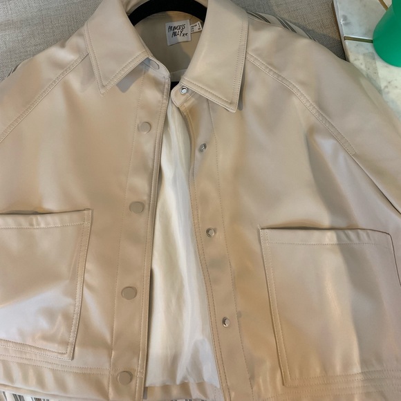 Princess Polly Beige Leather Jacket - Picture 3 of 5